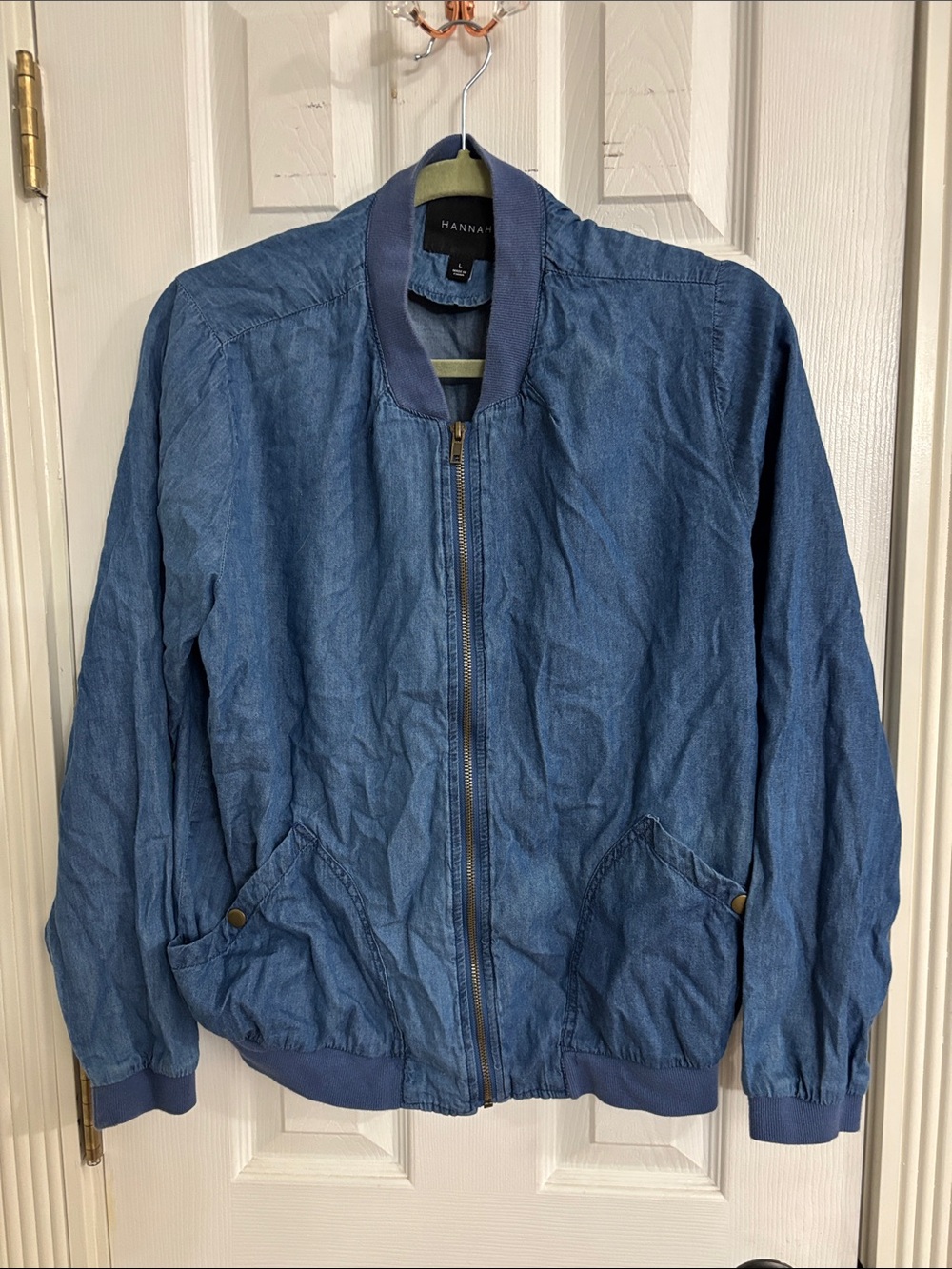 Hannah Denim Blue Bomber Jacket